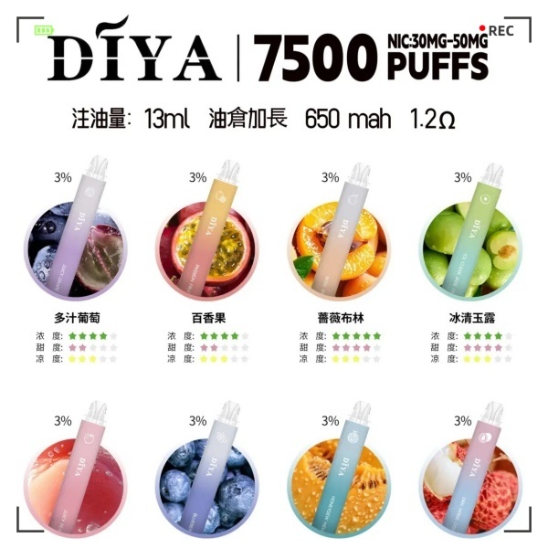 DIYA7500口拋棄式電子煙 叮啞電子